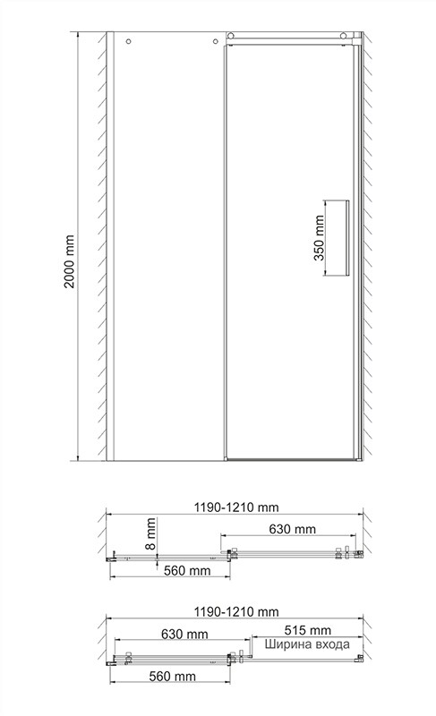 Динкель (Dinkel) 58R05 Душевая дверь