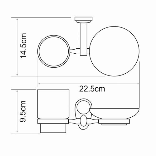 Майн (Main) K-9226C Держатель стакана и мыльницы, керамика