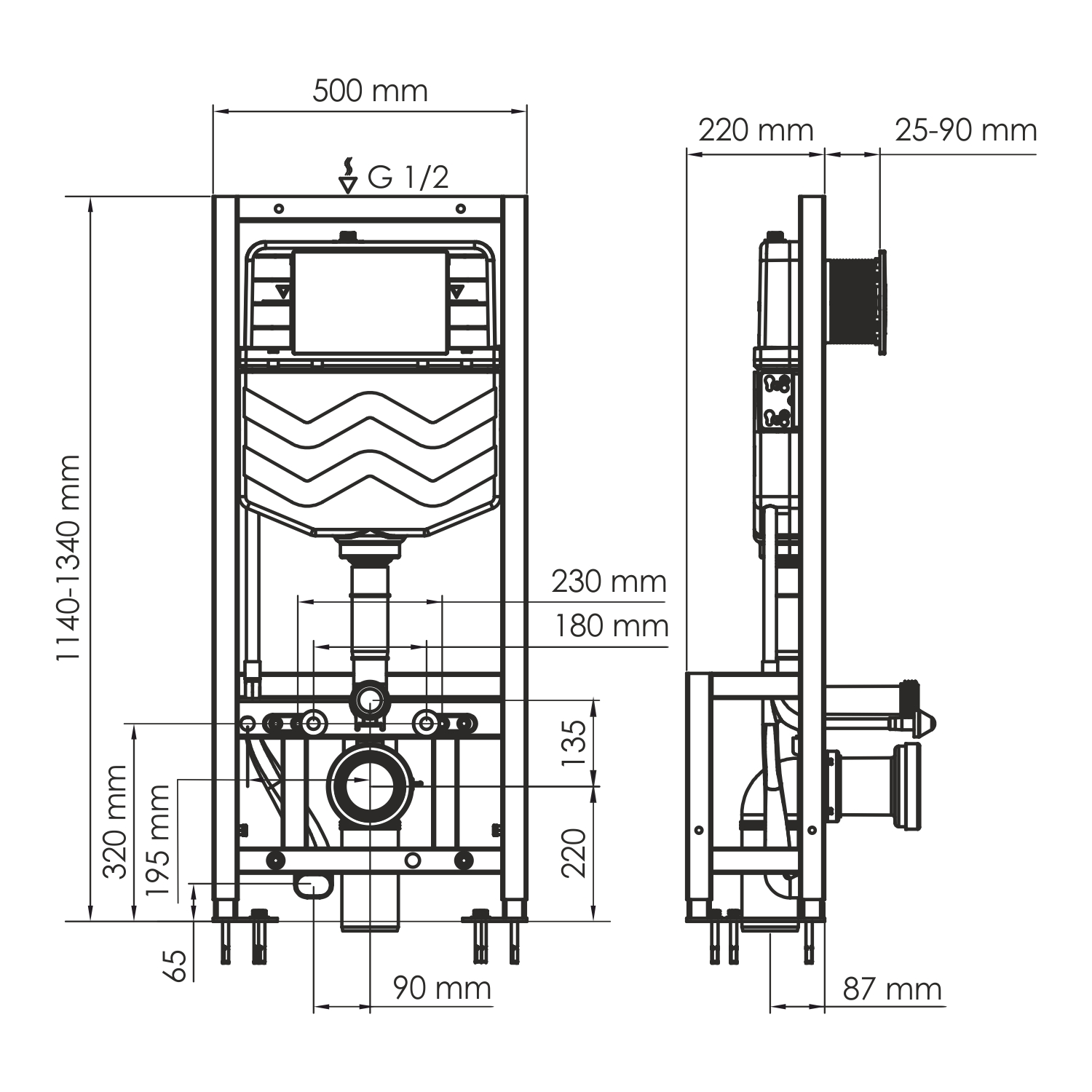 Фильс (Vils) 56TLT.010.ME.PB01 Система инсталляции для унитазов