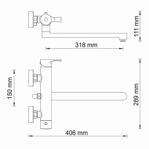 Беркель (Berkel) 4802L Смеситель для ванны с длинным изливом
