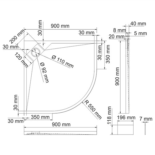 Альме (Alme) 15T01 Душевой поддон